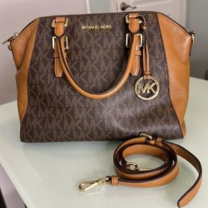 Michael Kors Ciara Logo LG Satchel Brown